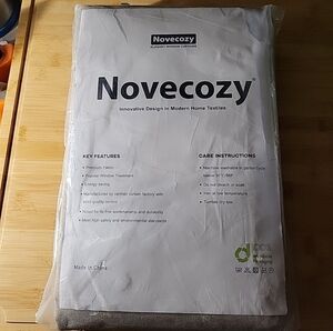 Novecozy Beige Linen Room Darkening Panel Curtains 52 In Wide x  96 in Length